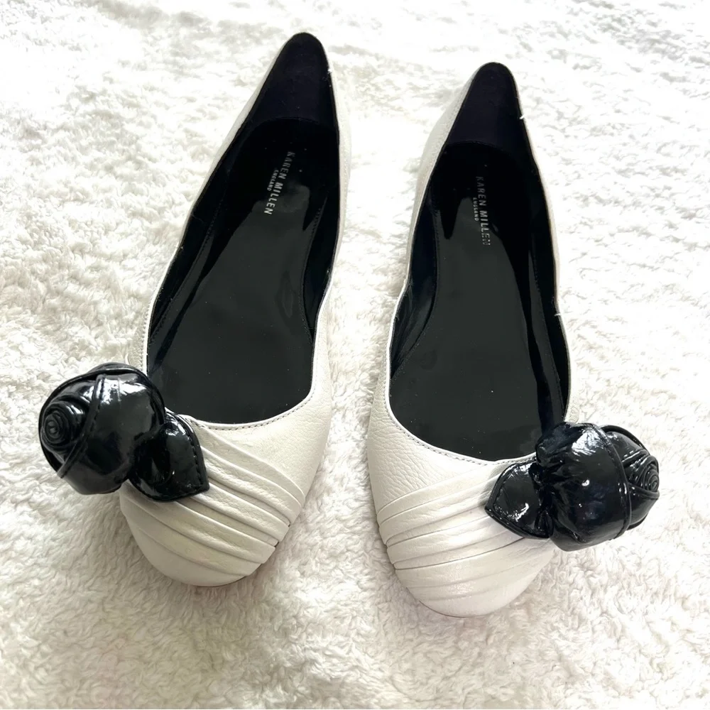 Karen Millen Flats White Black Size 8